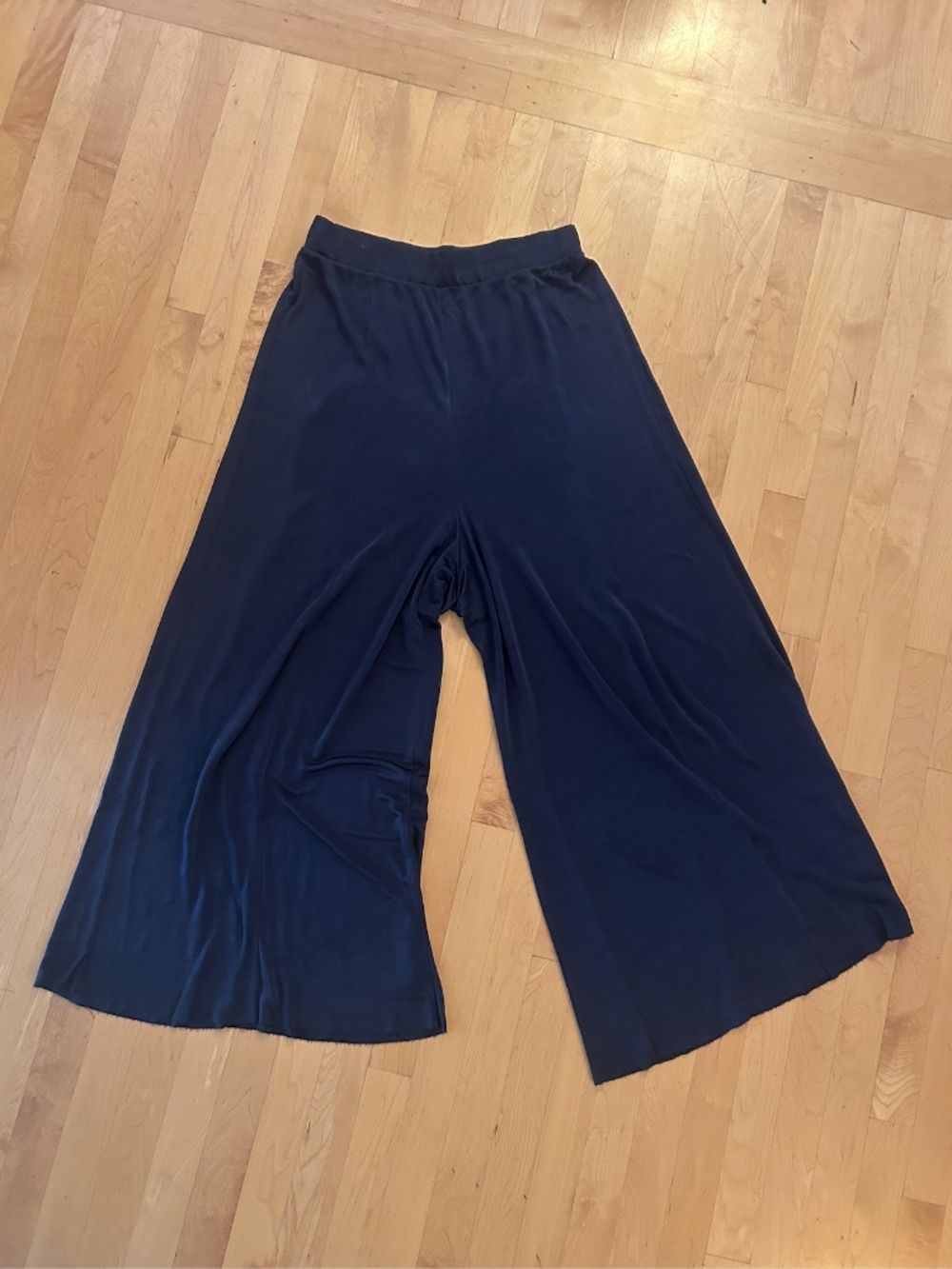 Maeve Wide Leg Cropped Pants in Navy